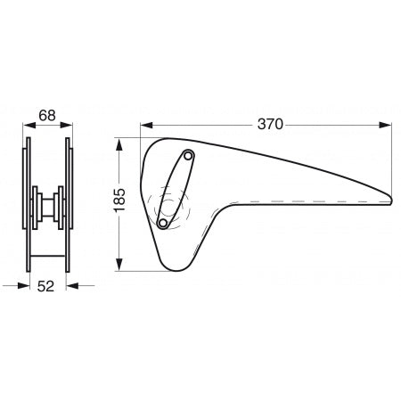 Bugrolle A2 mit Nylonrolle, 370x64mm für M-Anker