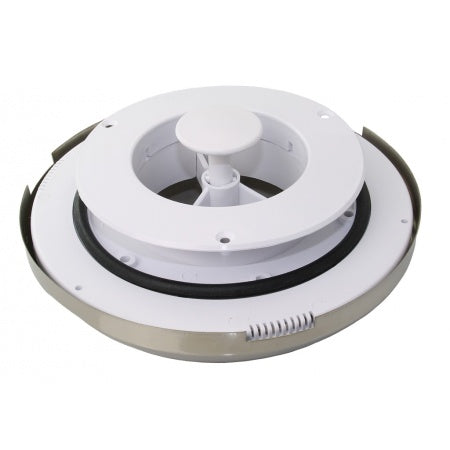 Deckslüfter Kunststoff Einbaumaß 101mm Weiß/edelstahl