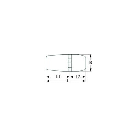 Scharnier mit Gewinde A4 76x40x4,0mm, M6x45mm