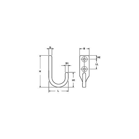 Edelstahlhaken EL 26-32mm poliert