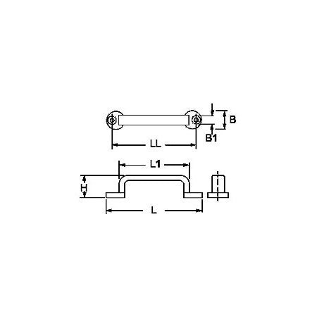 LAMP Handgriff mit 2 Bohrungen FT-100 A2 100mm