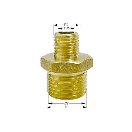 Reduzierstück mit Außengew. Ms 3/8" zu 1/8" bis 1 1/2" zu 1 1/4"