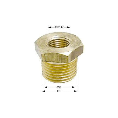 Reduzierstück mit Außen-,Innengew. Ms 3/8" zu 1/8" bis 2" zu 1 1/2"