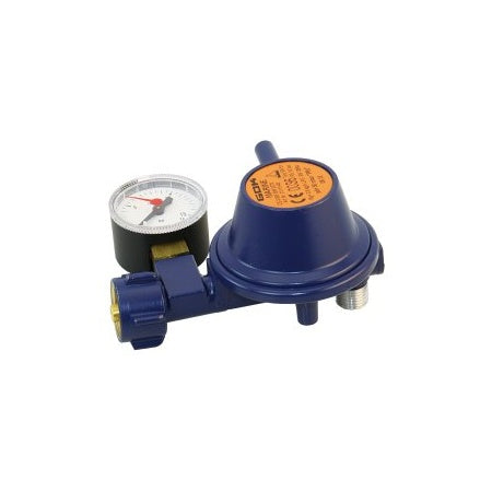 Gasdruckminderer mit Manometer 50mbar, 0,8-1,5kg/h gerade/90Grad