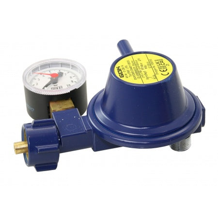 Gasdruckminderer mit Manometer 50mbar, 0,8-1,5kg/h gerade/90Grad