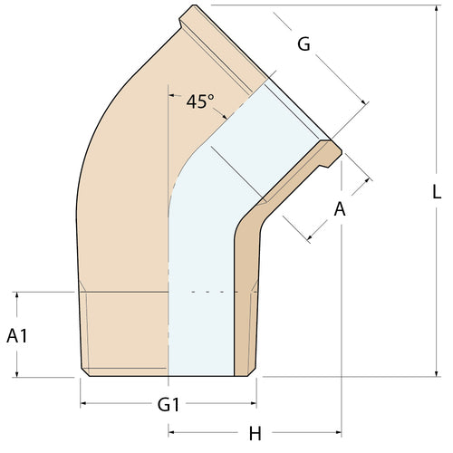 Guidi 45° Kniestück MF - G 1/2''