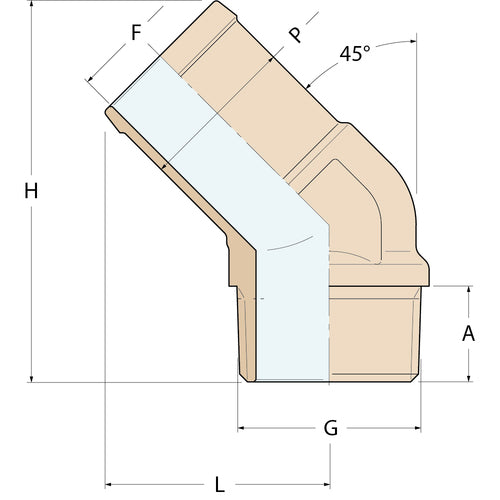 Guidi 45°-Schlauchverbinder M - G 3/4'' P 25