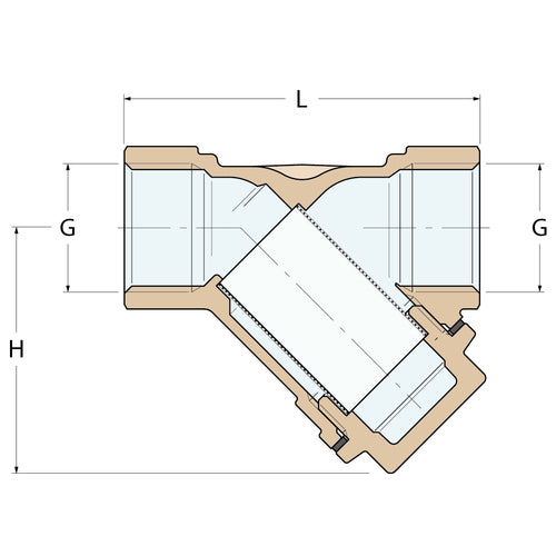 Guidi 45° Ventil mit Filterelement - G 1''1/2