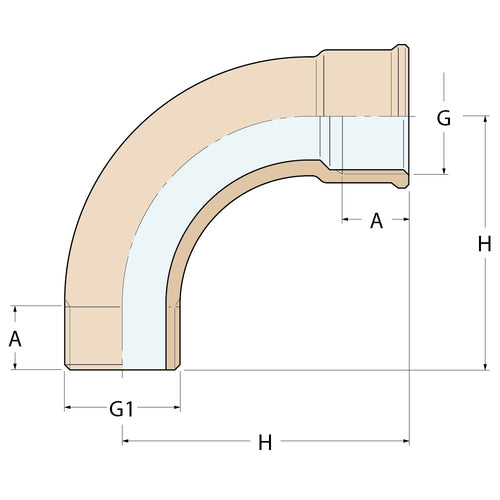 Guidi 90° Bogen MF - G 1/2''