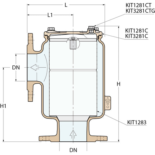 Guidi 90° Wasserfilter - DN 80 PN 6