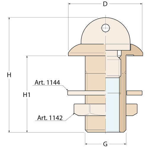 Guidi Borddurchlass abgeschrägt - G 3/4''