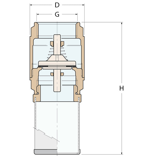 Guidi Federfußventil mit Edelstahlfilter - G 3/4''