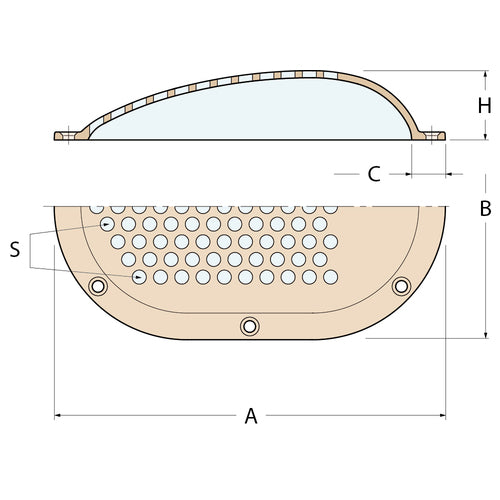 Guidi Gefräste eckige perforierte Kappe - 2''1/2