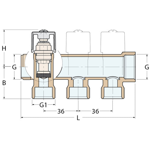 Guidi Verteiler M - G  3/4'' G1  1/2'' N  2