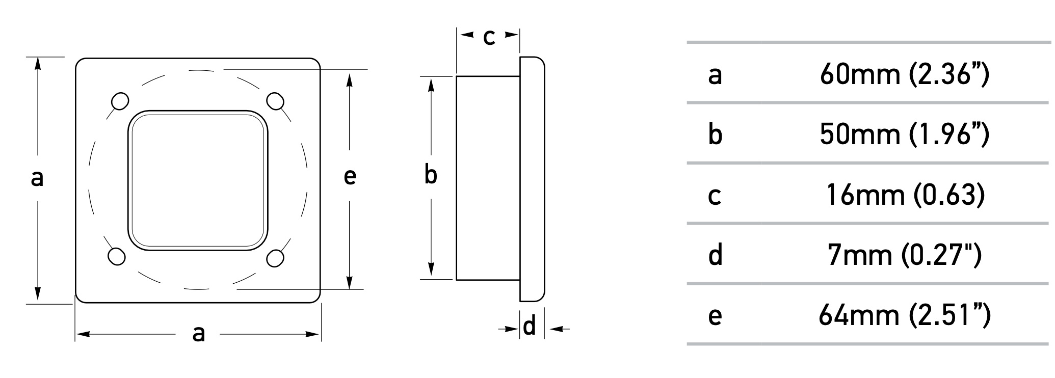 Hella LED SlimLine Eckig 12V