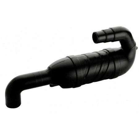 Auspuff-Endschalldämpfer Schwanenhals, Kunststoff für Schlauch 40/45/50mm, Abgang 180° oder 135°