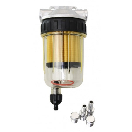Dieselfilter mit Wasserabscheider 25 Micron, Kopf aus Aluminium