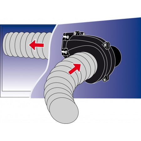 JABSCO Motorraum-Gebläse für Wandmontage 12/24V 7000L/min, für Schlauch 100mm