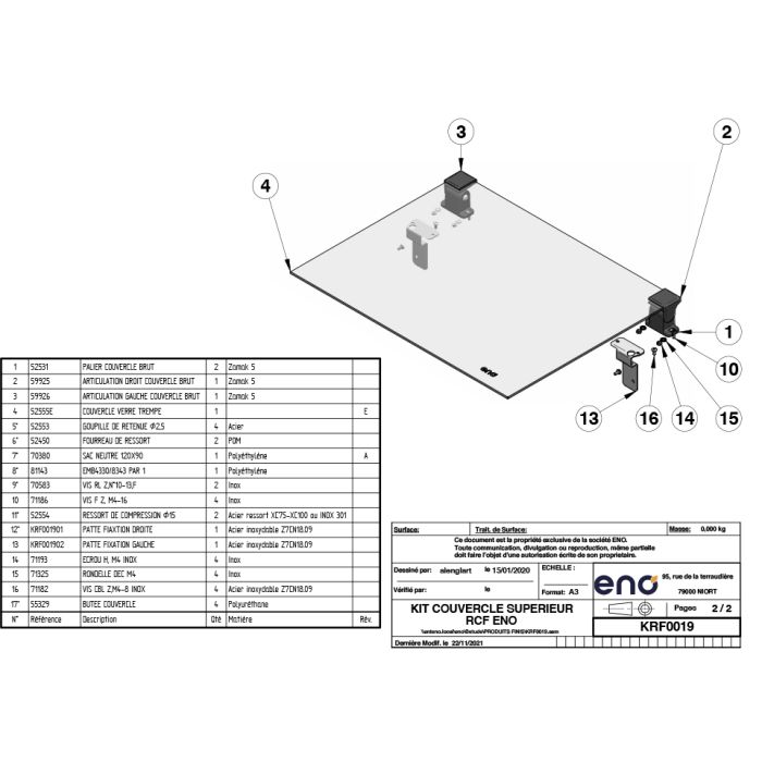 Glasabdeckung für Eno Backofen/Herdkombinationen