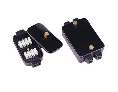 Allpa Klemmenbox, Wasserdichtes Bakelit, 2x8 Anschlüsse, 140x102x54mm