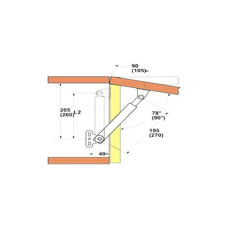 LAMP Klappenaufsteller L-195A A2 133-195/170-270mm
