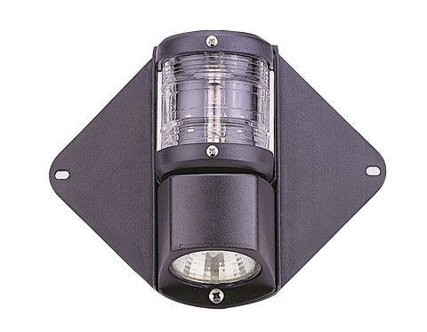 Allpa Topp-/Decklicht Kombination, Mastmontage, 12v/10w 225°, Schwarzes Gehäuse, Klare Linse