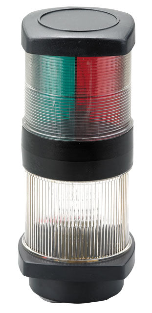 Allpa Positionslaterne, 12v, 2x112,5°/1x135° & 1x360°, 1nm, Schwarzes Gehäuse, Rot/Grün/Klar