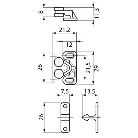 LAMP Rollschnäpper RC6900 PE/POM weiß