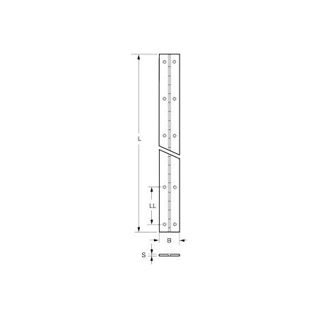Stangenscharnier / Klavierband A2 1,75mx25-30mm/240-900x30mm