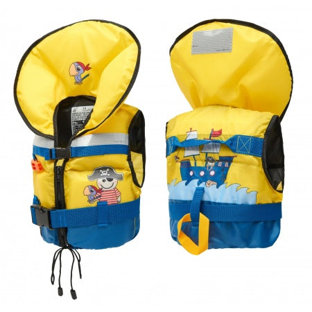 Feststoff-Rettungsweste 30N-50N für Babys-XS max.15-40kg mit Reißverschl., gelb Pirat