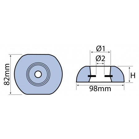 Telleranoden Ruderanoden Zink oder Magnesium 98 mm Ø