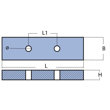 Plattenanode Zink 110 x67 x 20 mm, 0,98 kg
