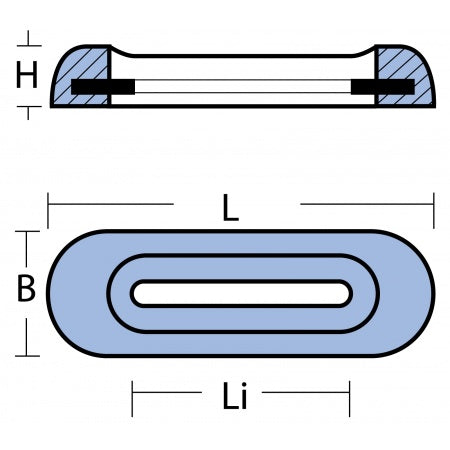 Stabanode Zink/Magnesium/Aluminium 200x65x32mm for Fairline