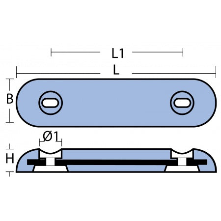 Stabanode Zink 455x94x40mm für Fairline