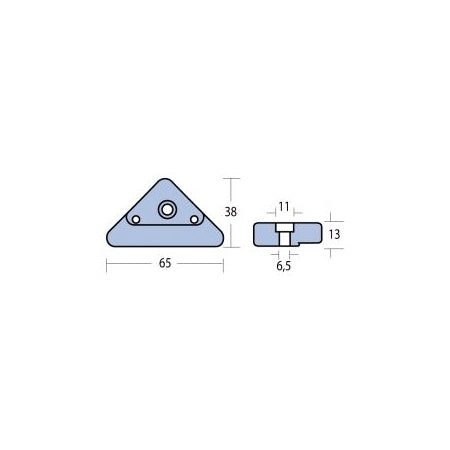 Triangel Anode Zink/ Magnesium 65x38x13mm für Volvo Duo Prop 290