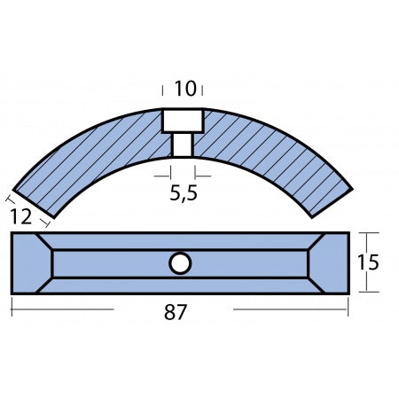 Ringanode 3-tlg. Zn für Volvo Saildrive mit 3-Blatt oder Faltprop. 4-Blatt