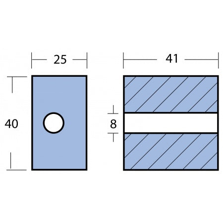 Blockanode Aluminium/ Zink für OMC 50-140, Johnson/Evinrude 50-225PS (87-98) Getriebe