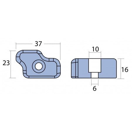 Propeller-Blockanode Zinkanode für Flex-O-Fold 2-Blatt Komposit-Propeller 2 Stück, 0,130 kg