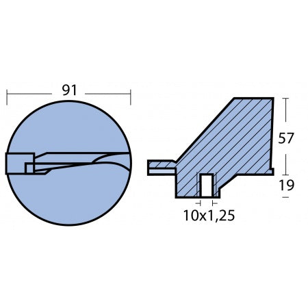 Finnenanode Magnesium M10x1,25 für Yamaha 90-200PS