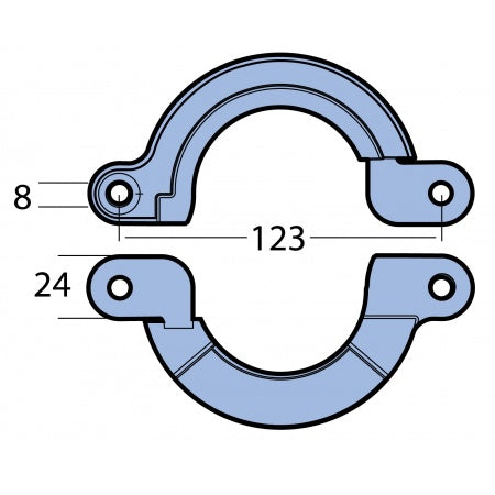 Ringanode 2-tlg. Aluminium/Zink/Magnesium für Yanmar Saildrive 20/25/30/31/40/50/60
