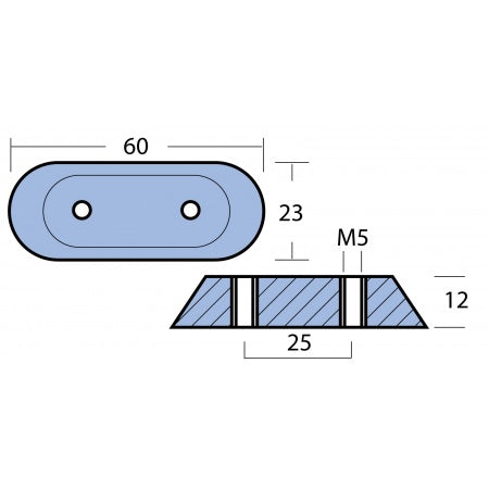Stabanode Aluminium 60x23x12mm für Honda BF 2-100PS (bis 1997)