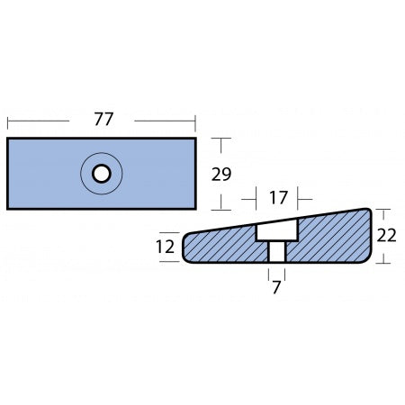 Keilanode Alu 77x30x22mm, Bohrung 7mm für Honda BF 75-90PS (1997-1998)