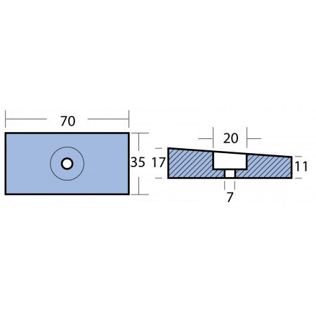 Keilanode Aluminium 70x35x17mm für Honda BF 75-225PS (ab 1999)