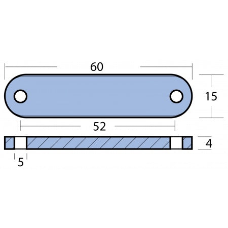 Stabanode Zink 61x15x4mm für Selva