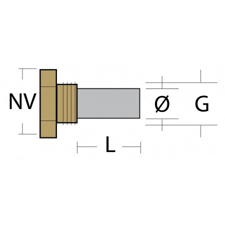 Stiftanode Zinkanode mit Messingschraube 3/8" oder 3/4"