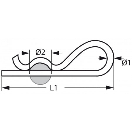 PEGUET Federstecker ähnl. DIN11024E A2 2 - 6 mm