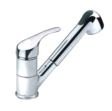 Allpa Verchromter 1-Hebel-Mischhahn Mit Abnehmbarer Handdusche, Anschluss 3/8", 195x125x148mm, Schlauchlänge 1,17m