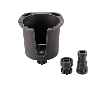 Allpa Nylon Getränkehalter, Nicht Klappbar, Schwarz, Relingsmontage, Inkl. 3 Adapter
