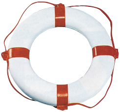 Allpa Rettungsring, 650x400mm, Weiß Mit Roten Streifen
