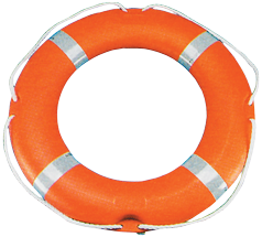 Allpa Rettungsring Modell 'Taurus', 750x450mm, Orange Mit Reflektierenden Gurten
